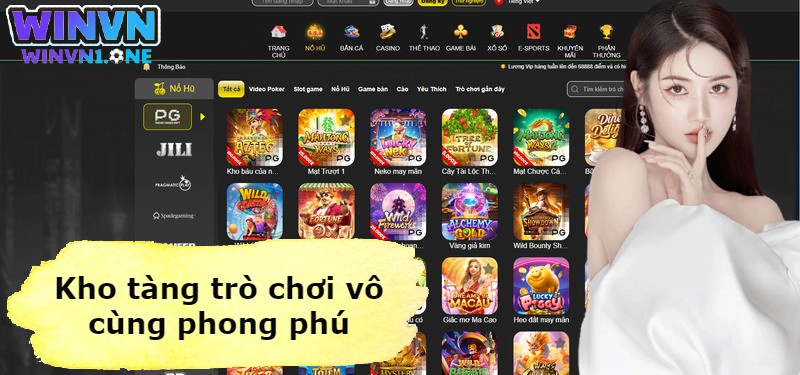 Kho tàng trò chơi vô cùng phong phú với nhiều tựa game hot hit